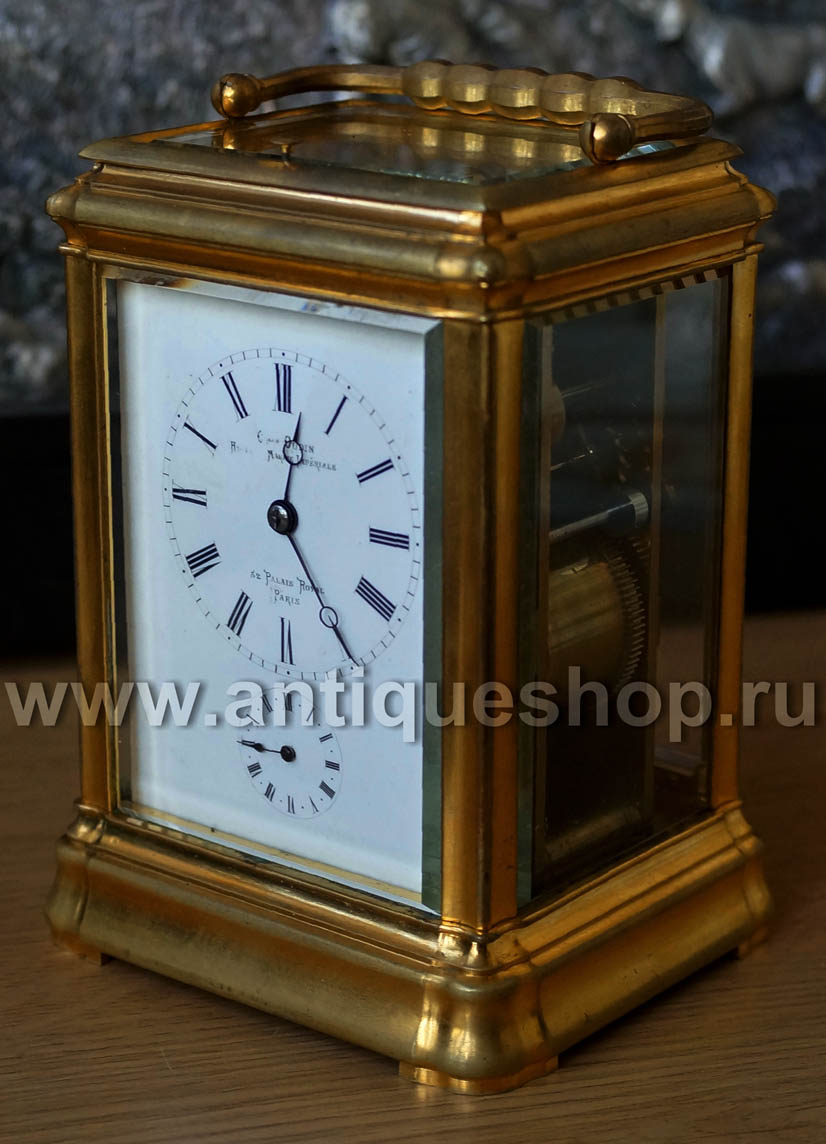 Часы каретные Антикварные. Часы старинные фарфор. Стариннык каретные часы с будильником и репетиром.